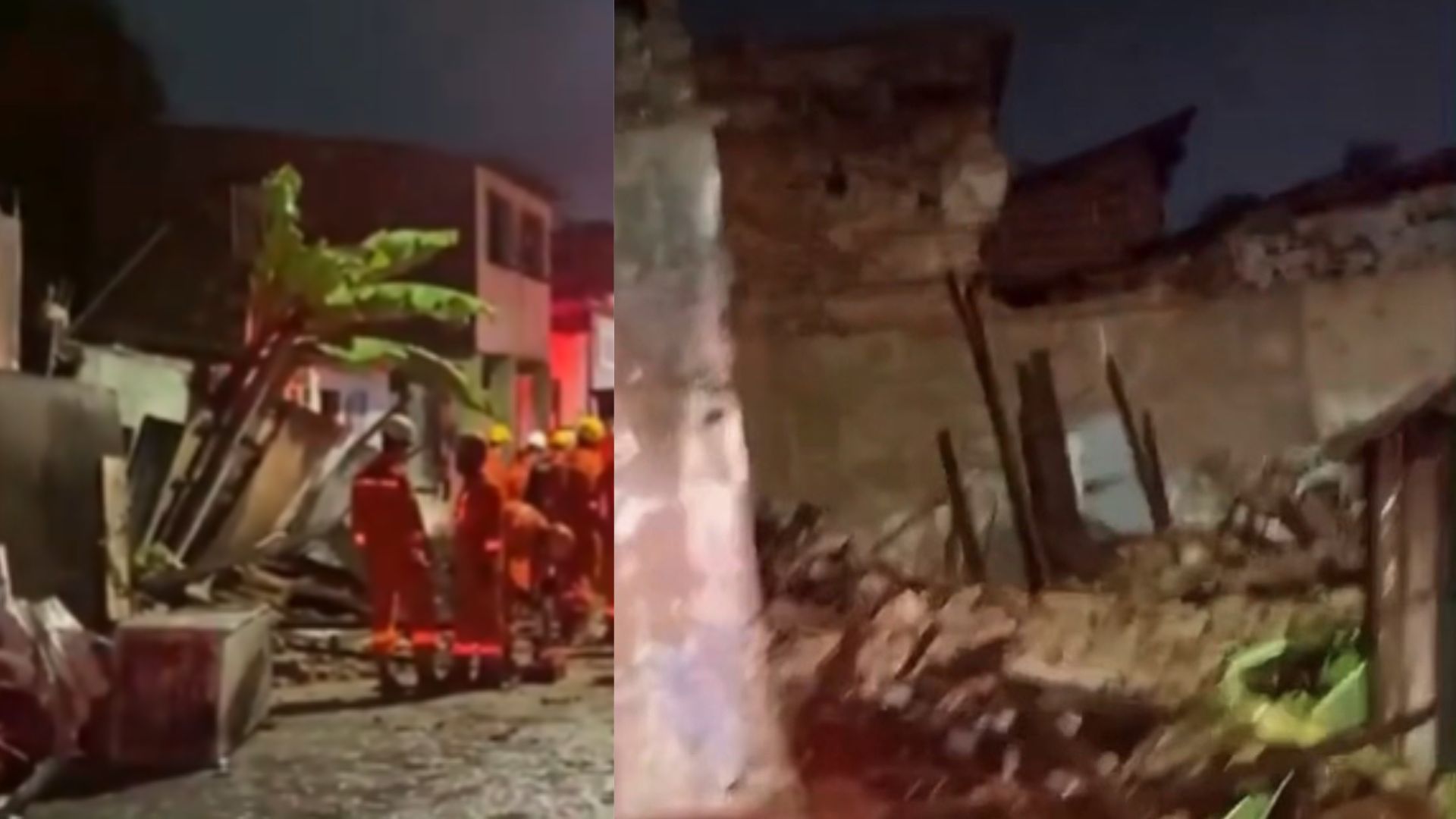 Imagens da área pós desabamento