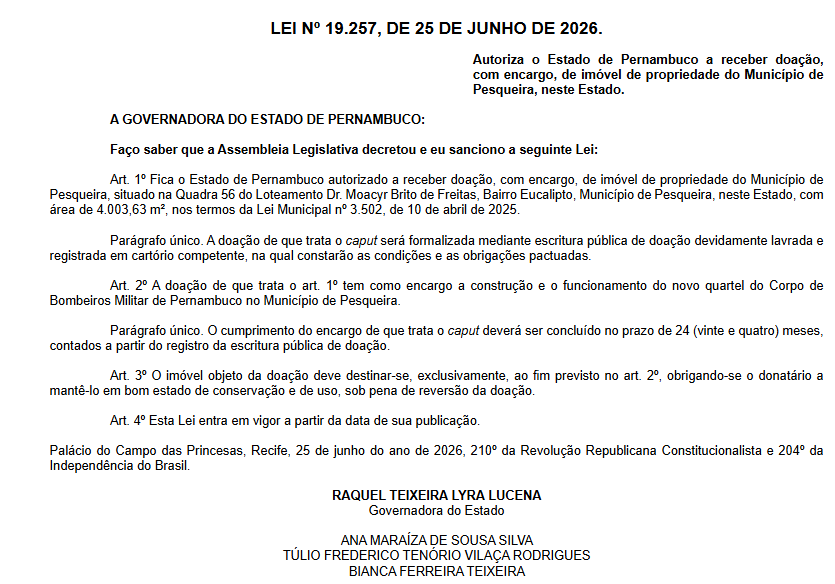 Diário Oficial do Estado de Pernambuco