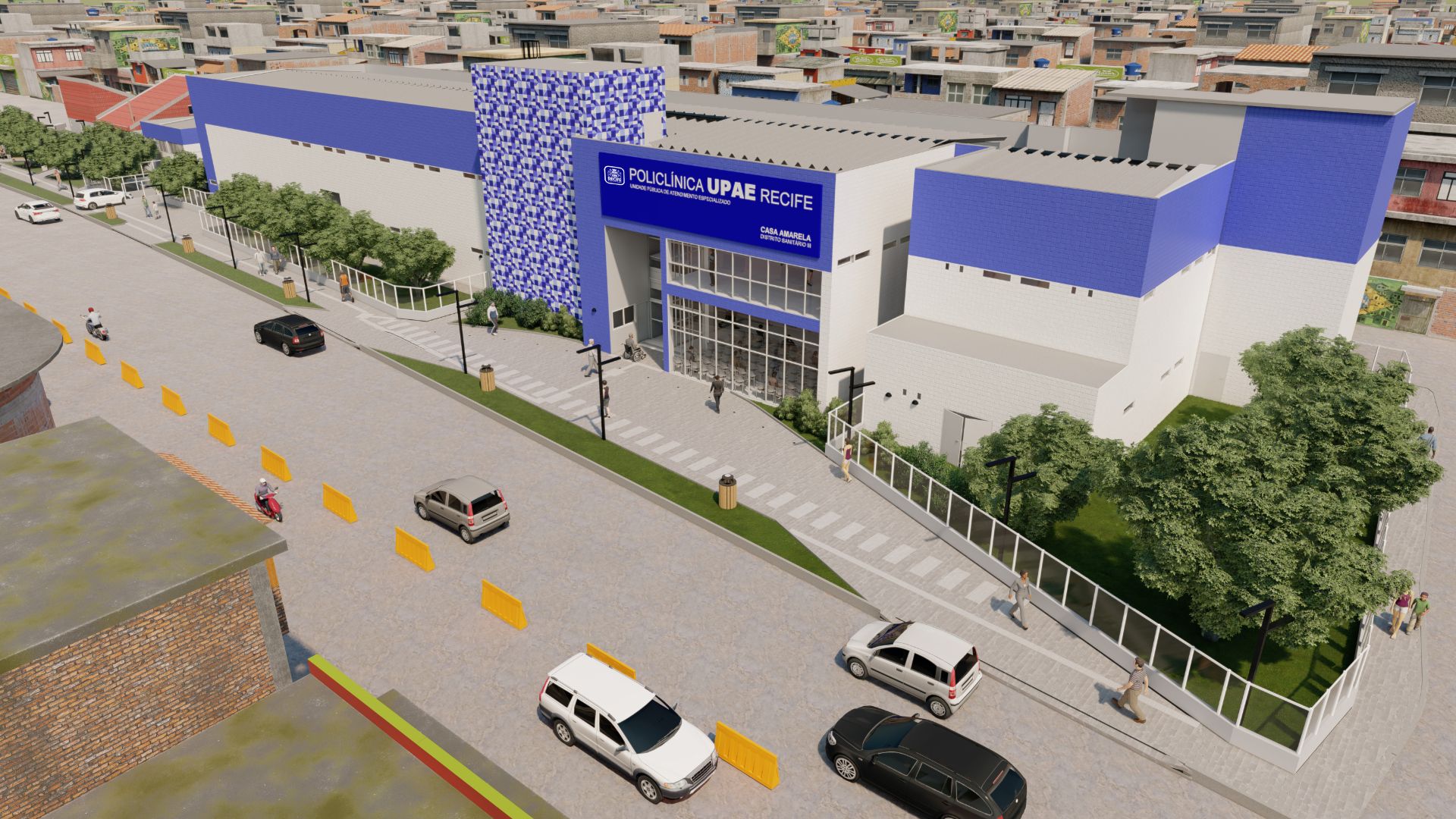 Imagem do projeto de como será a UPAE de Casa Amarela finalizada